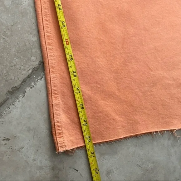 NWT Old Navy Orange Extra High Rise Sky Hi Wide Leg Cut- Off Jeans Size 26 Plus - Picture 7 of 8